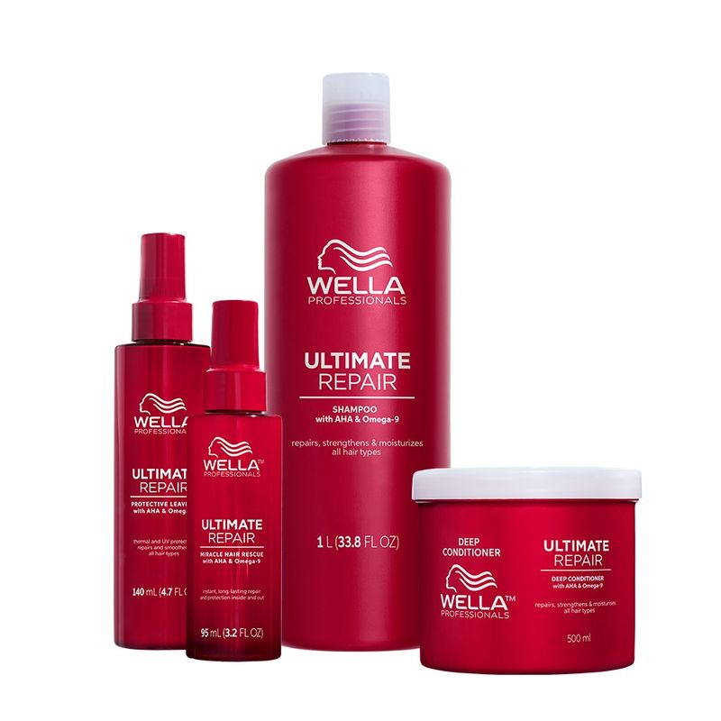Wella Professionals Kit Ultimate Repair Salão Shampoo Condicionador e Tratamento