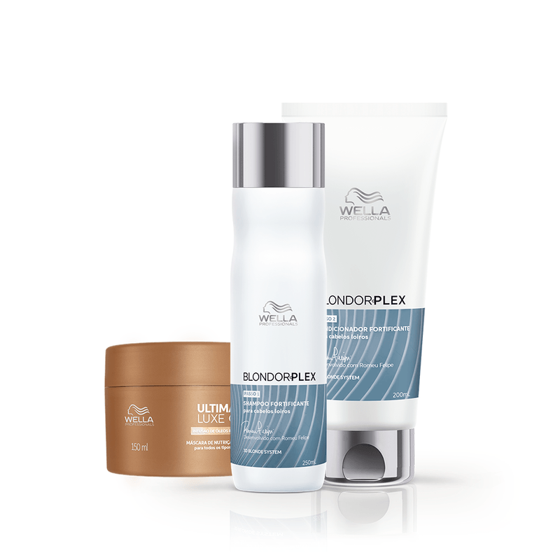 Wella Professionals Kit Blondorplex Luxe Oil Trio 3 Produtos