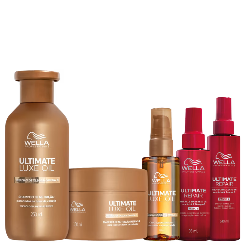 Wella Professionals Ultimate Luxe Oil & Repair Kit Tratamento 5 Produtos