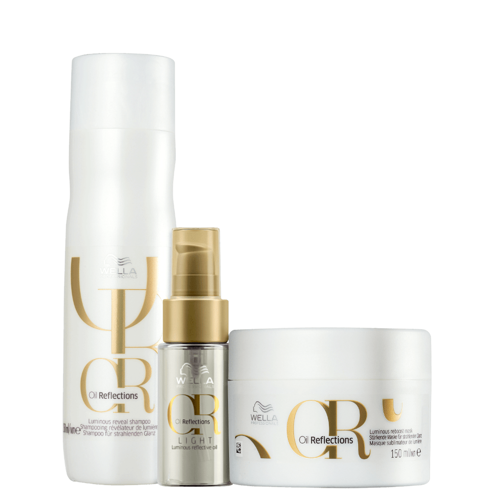 Wella Professionals Kit Oil Reflections Shampoo, Máscara e Óleo Light 30ml (3 Produtos)